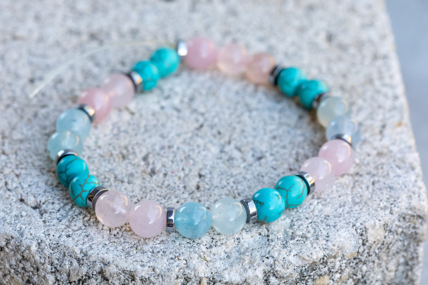 Aquarius Zodiac Gemstone Crystal Bracelet
