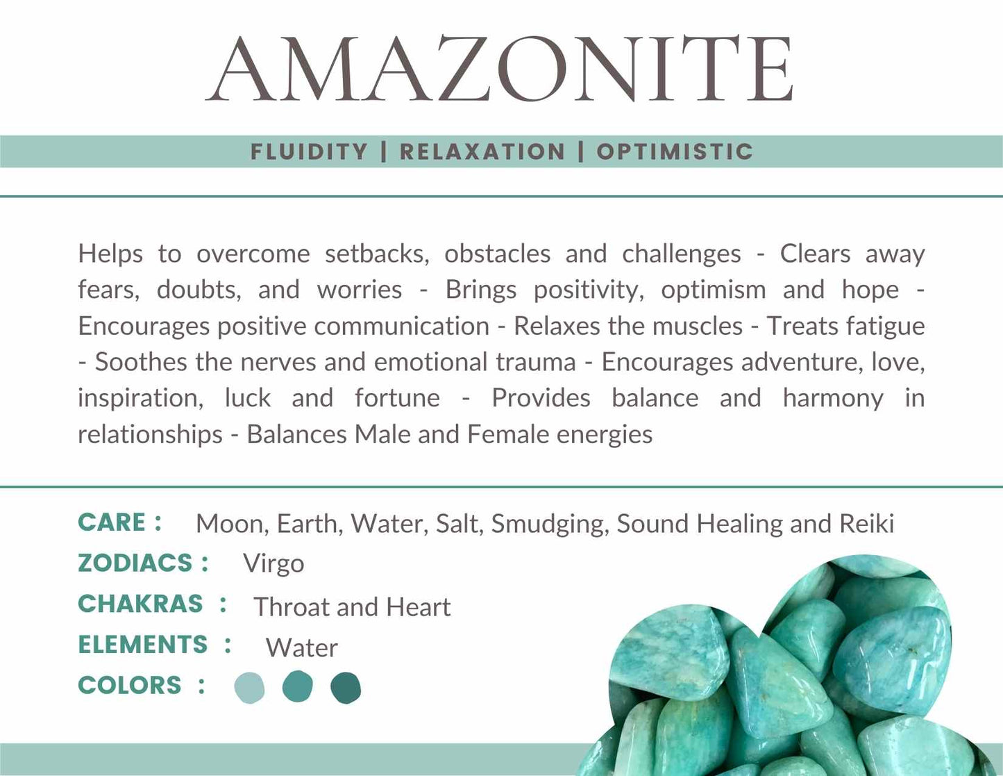 Amazonite Gemstone Crystal Bracelet