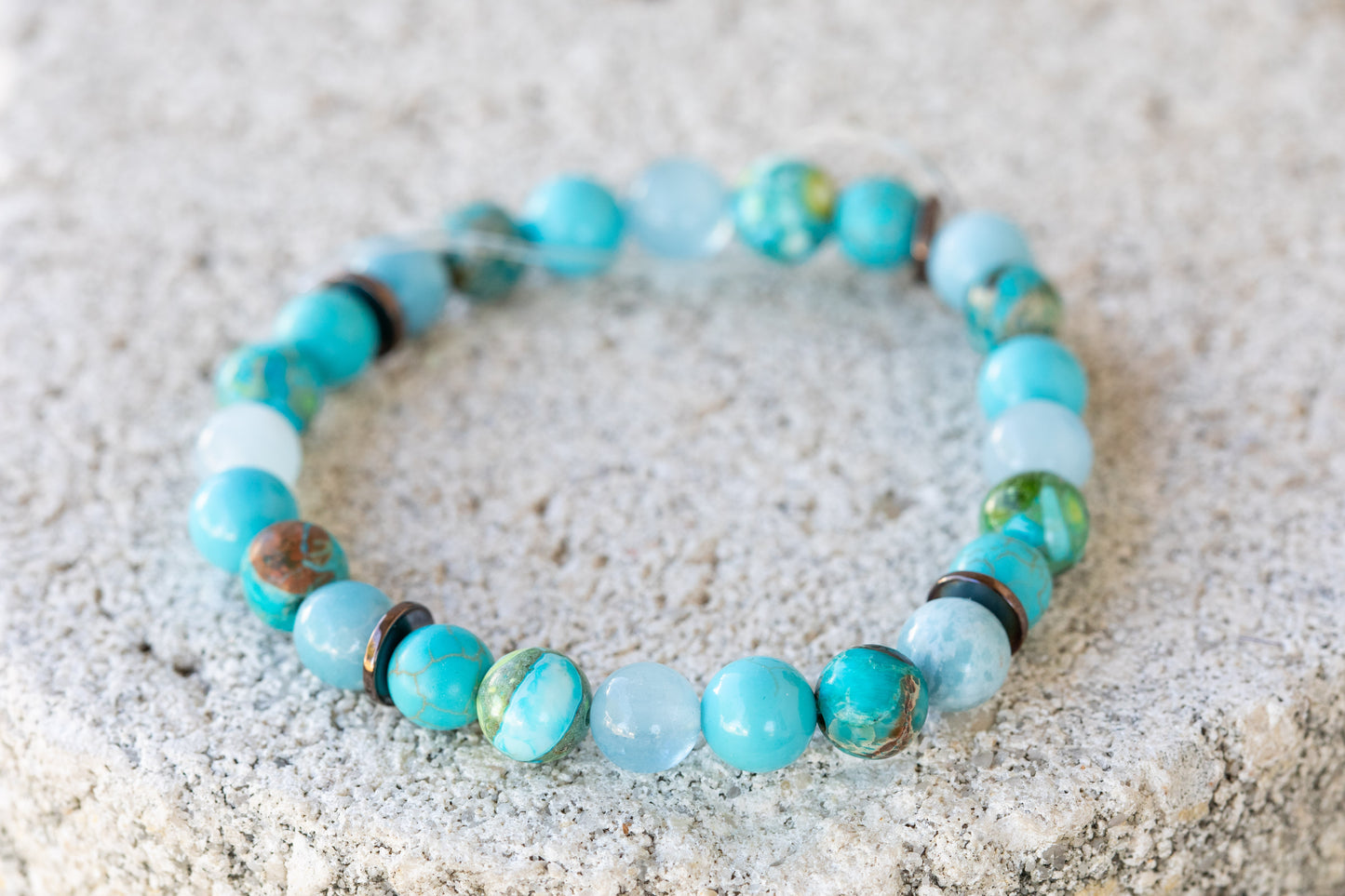 Aqua Gemstone Crystal Bracelet