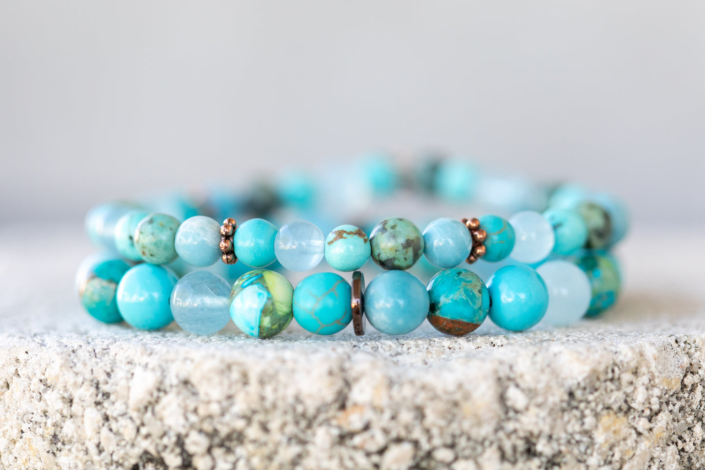 Aqua Gemstone Crystal Bracelet