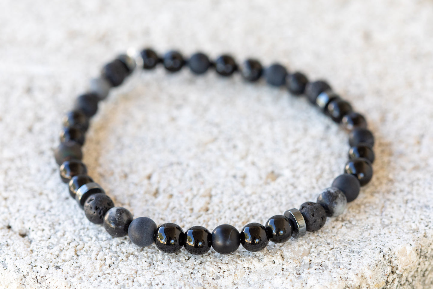Black Gemstone Crystal Bracelet