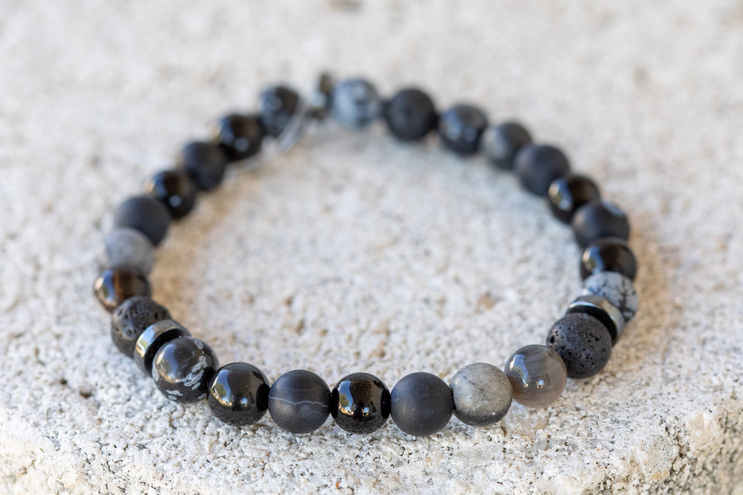 Black Gemstone Crystal Bracelet