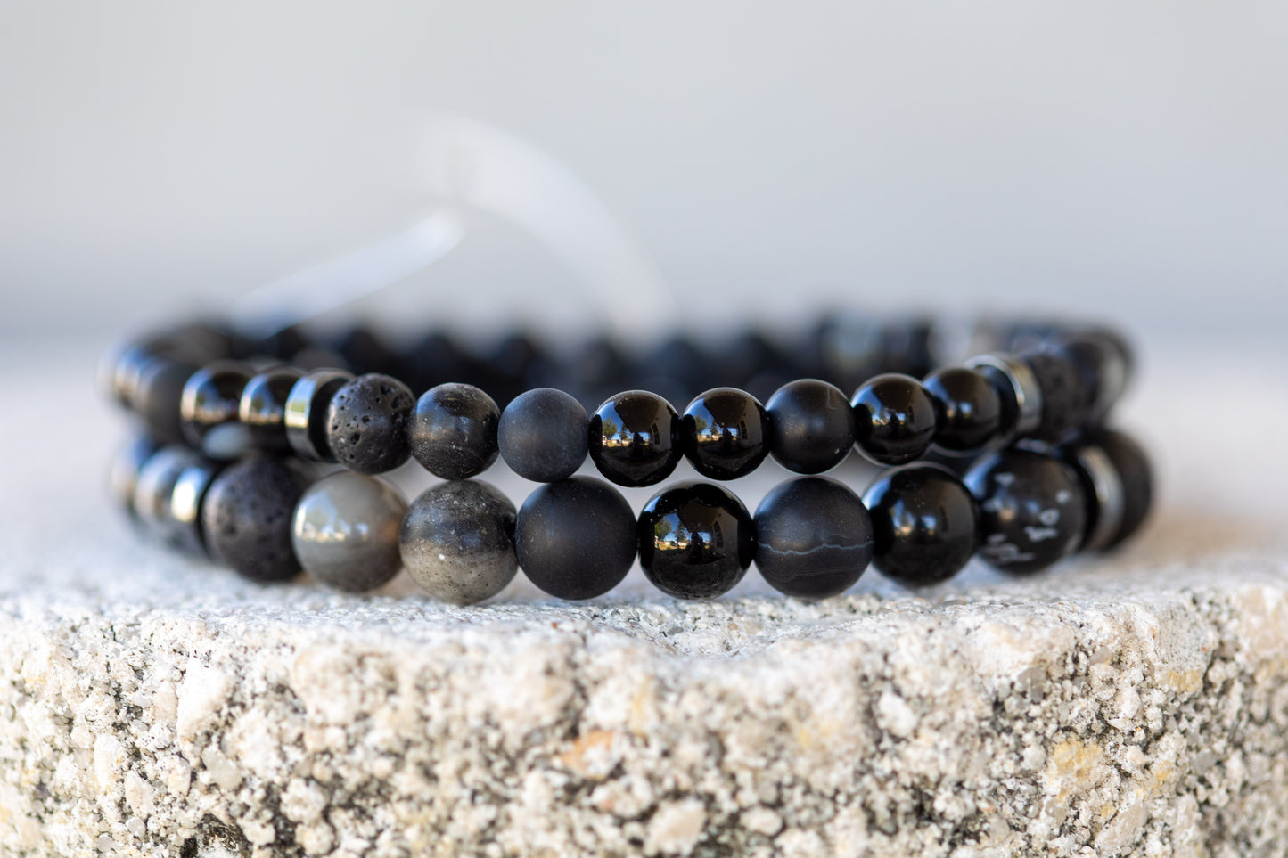 Black Gemstone Crystal Bracelet