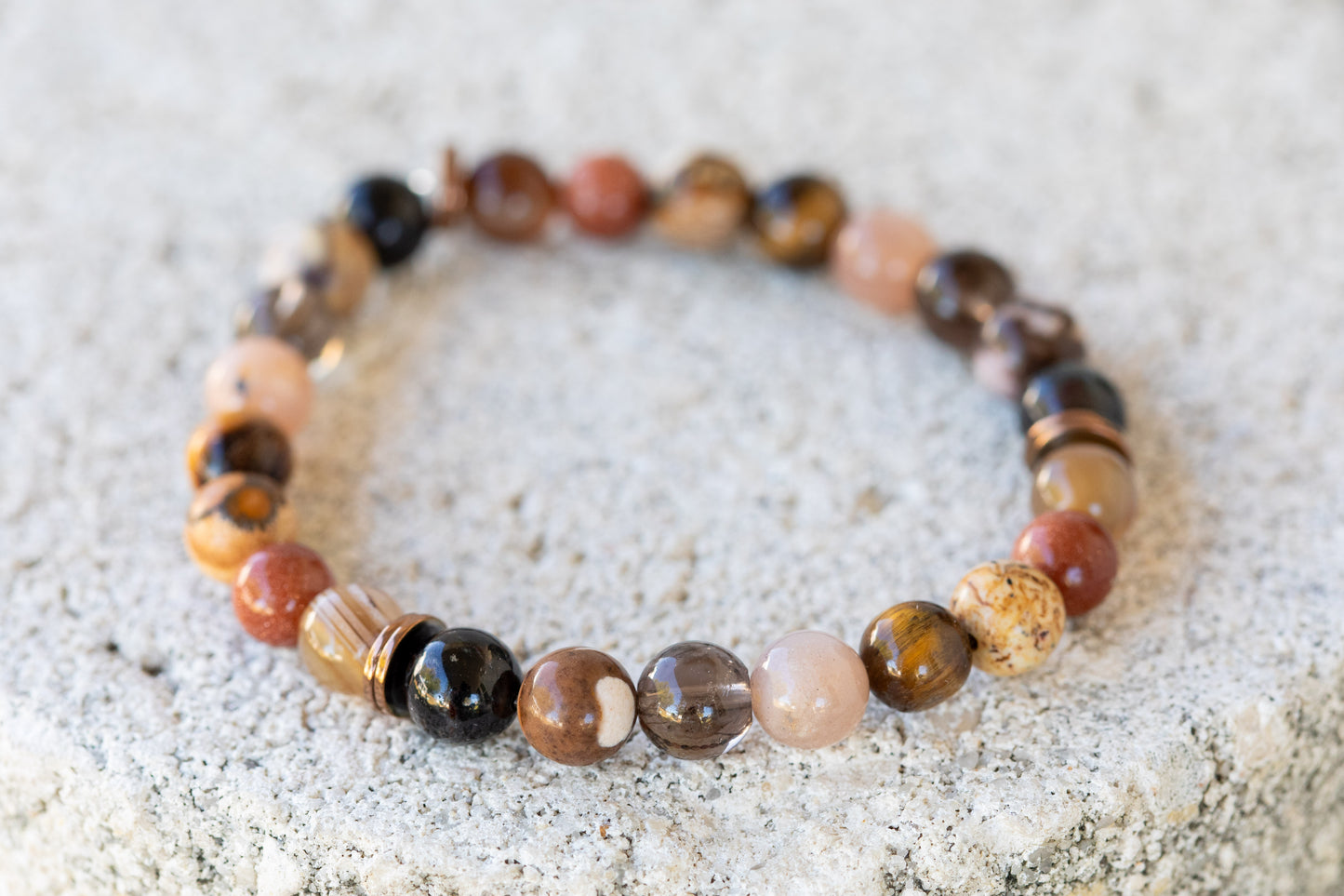 Brown Gemstone Crystal Bracelet