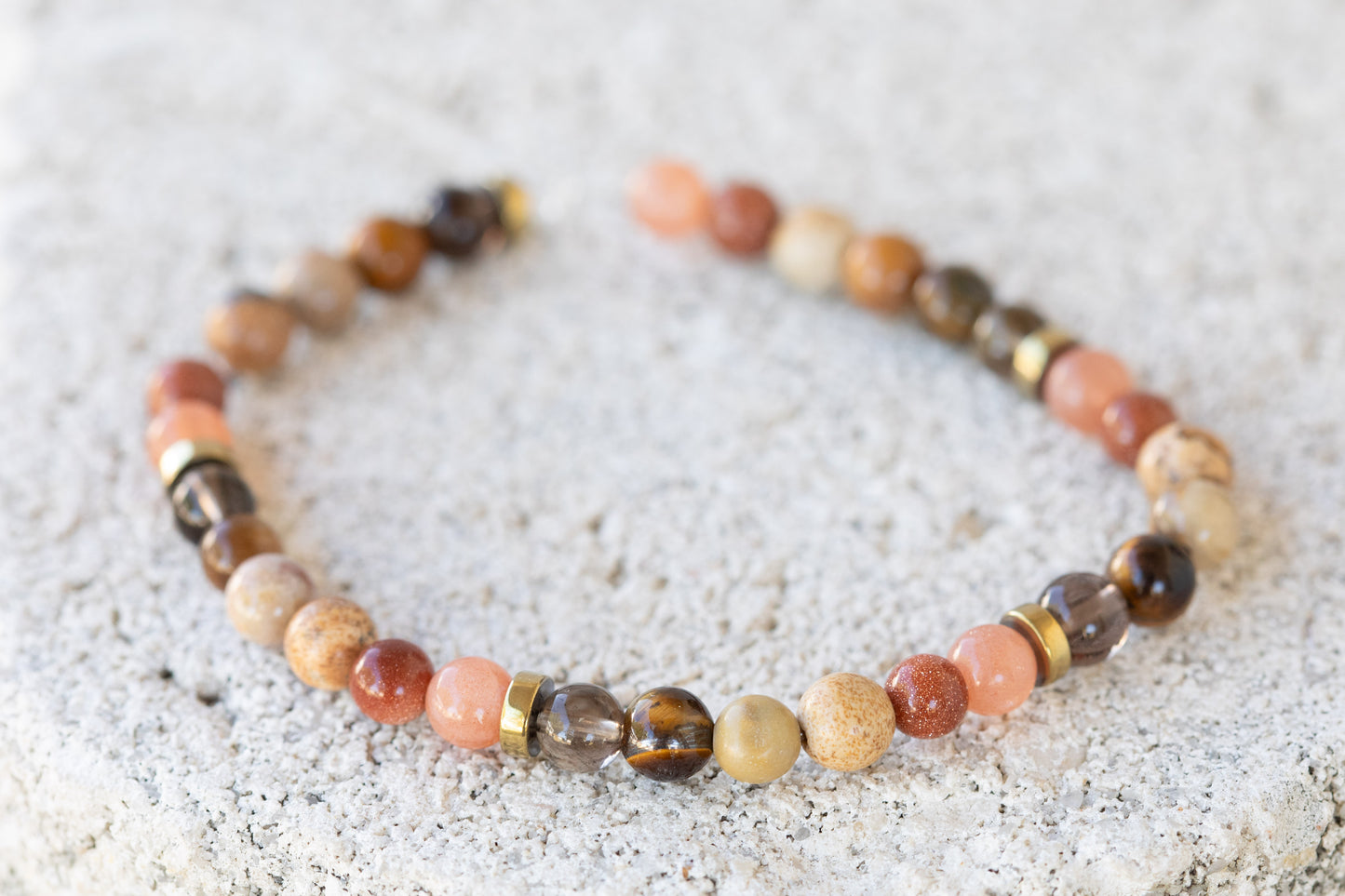 Brown Gemstone Crystal Bracelet