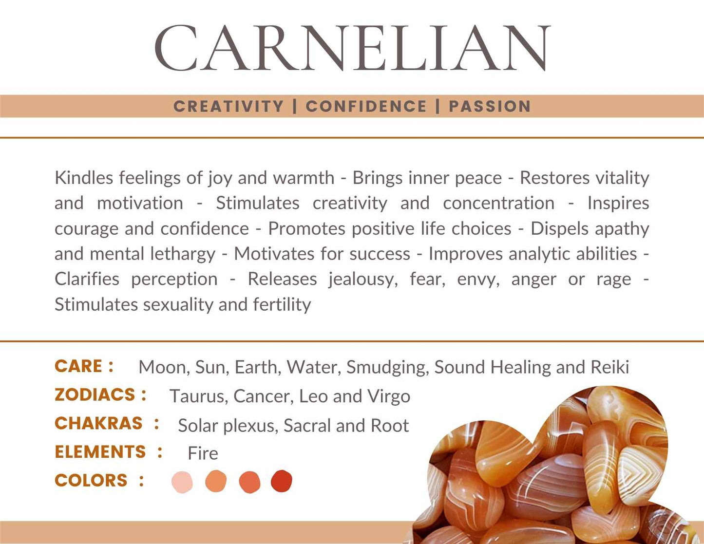 Carnelian Gemstone Crystal Bracelet