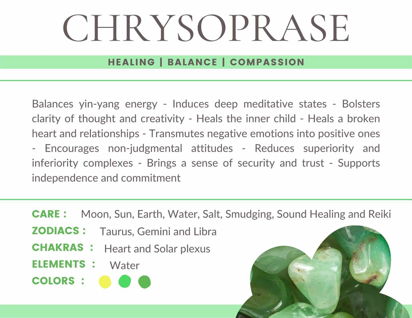 Chrysoprase Gemstone Crystal Bracelet