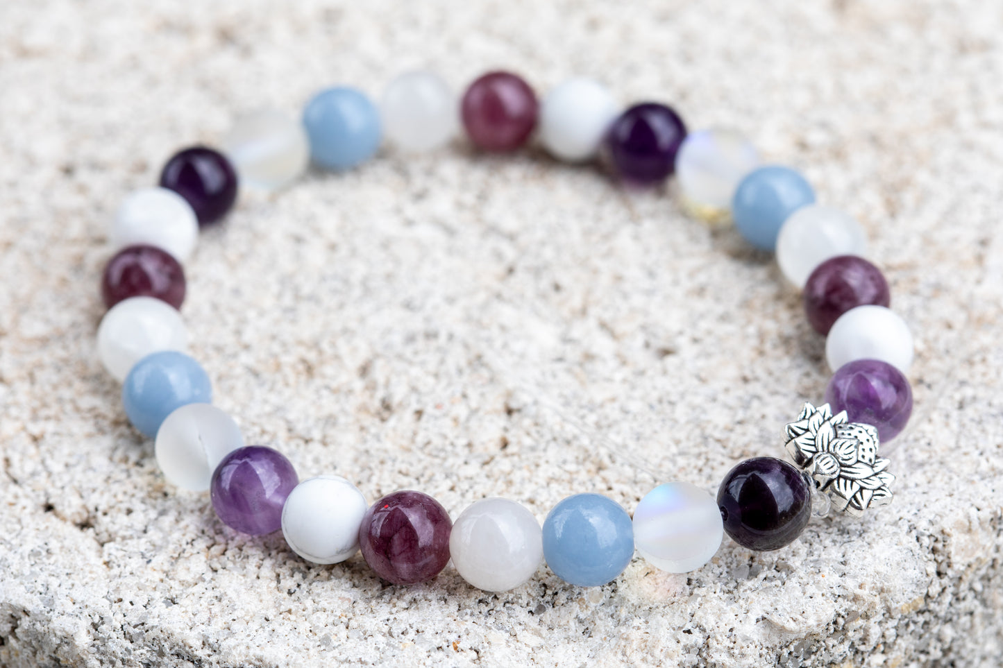 Crown Chakra Gemstone Crystal Bracelet