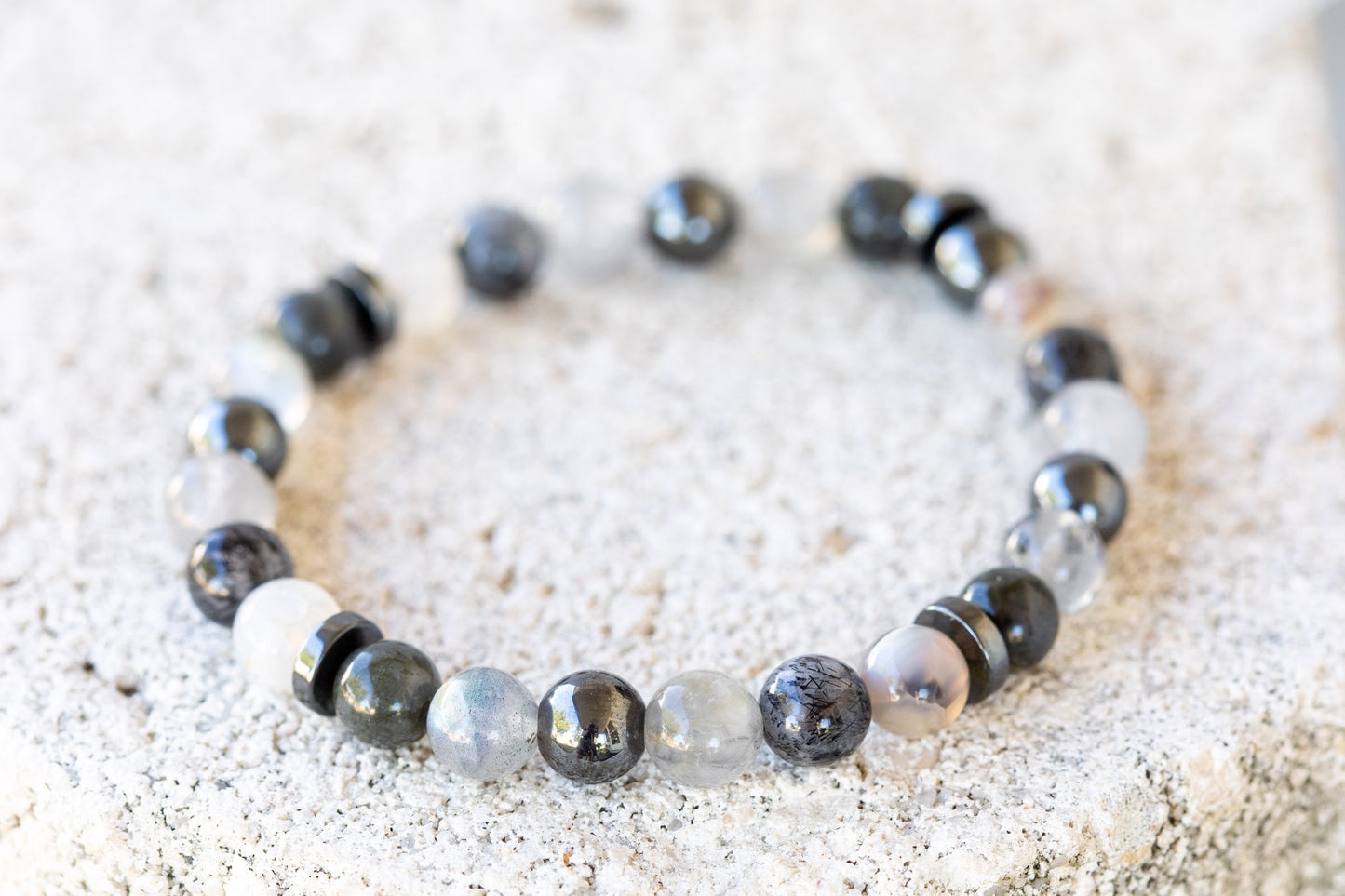 Gray Gemstone Crystal Bracelet