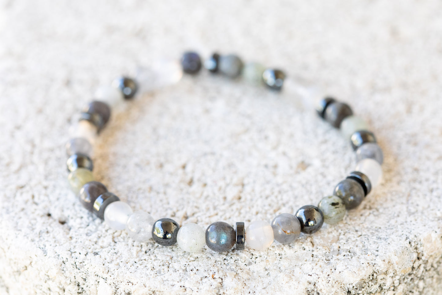 Gray Gemstone Crystal Bracelet