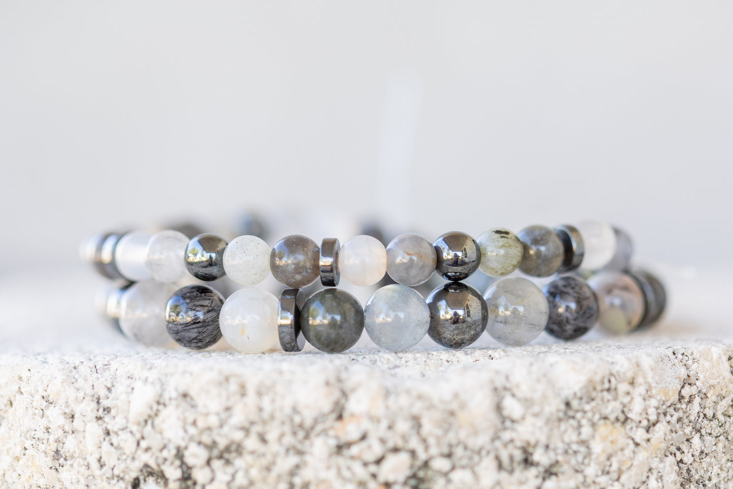 Gray Gemstone Crystal Bracelet