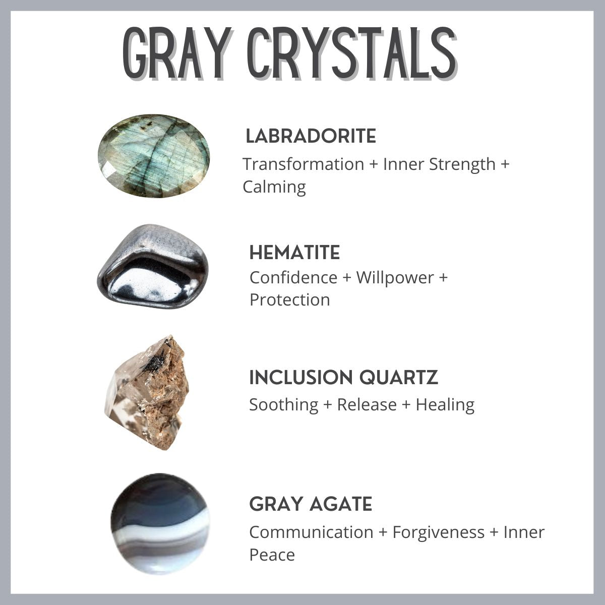 Gray Gemstone Crystal Bracelet