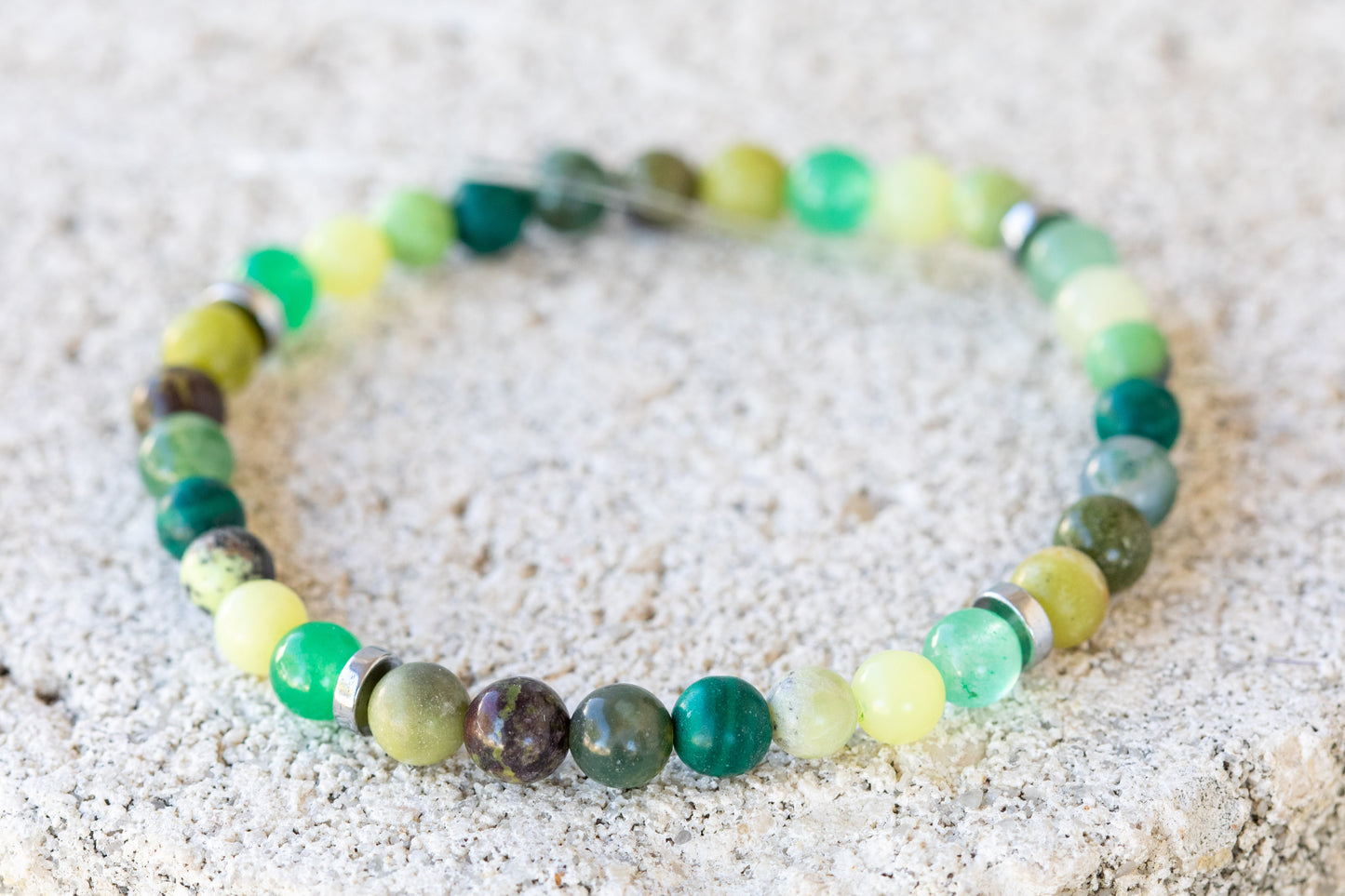 Green Gemstone Crystal Bracelet
