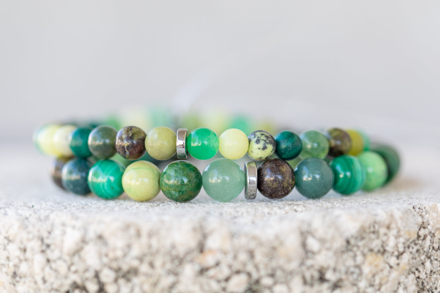 Green Gemstone Crystal Bracelet