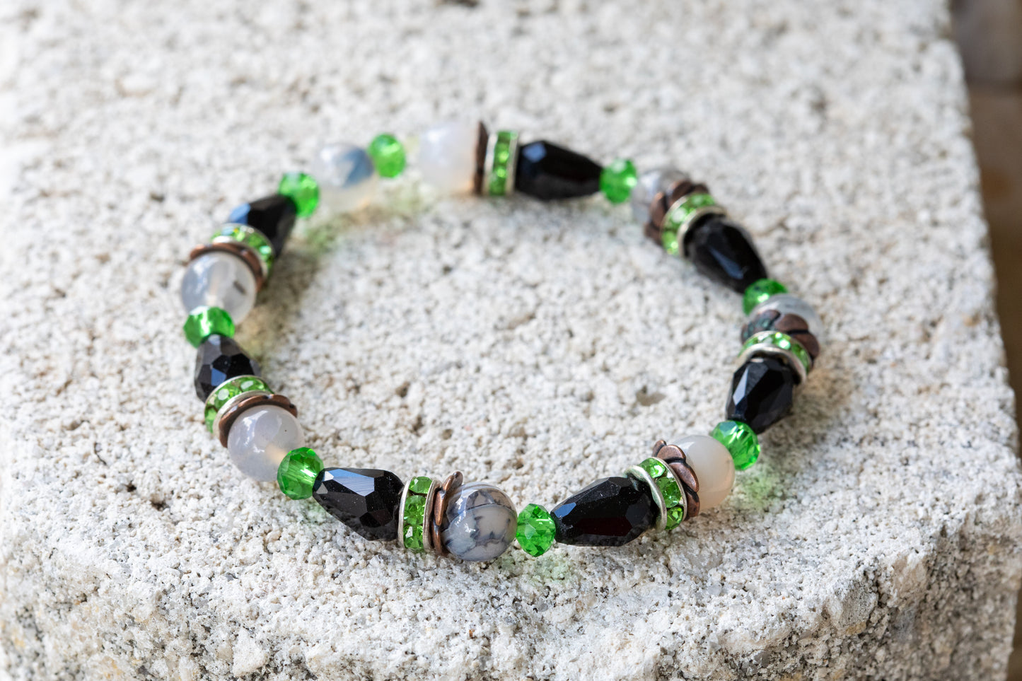 Halloween Holiday Gemstone Crystal Bracelet