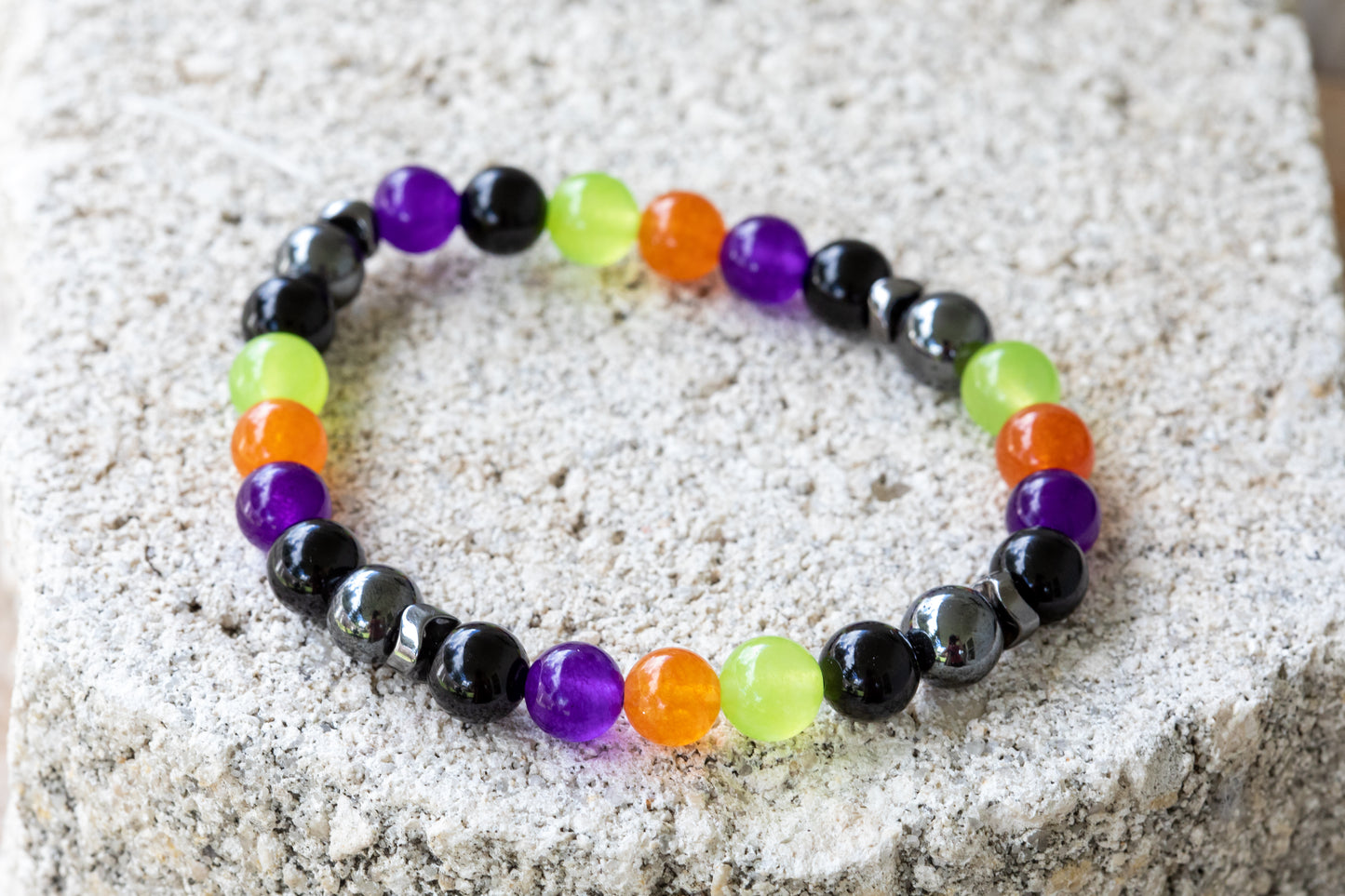 Halloween Holiday Gemstone Crystal Bracelet