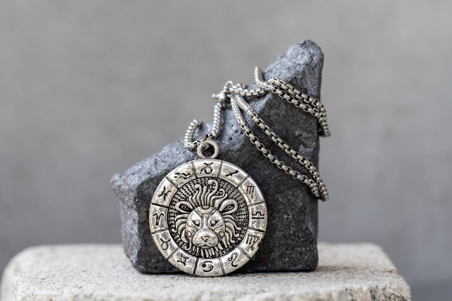 Zodiac Silver Pendant Necklace or Keychain