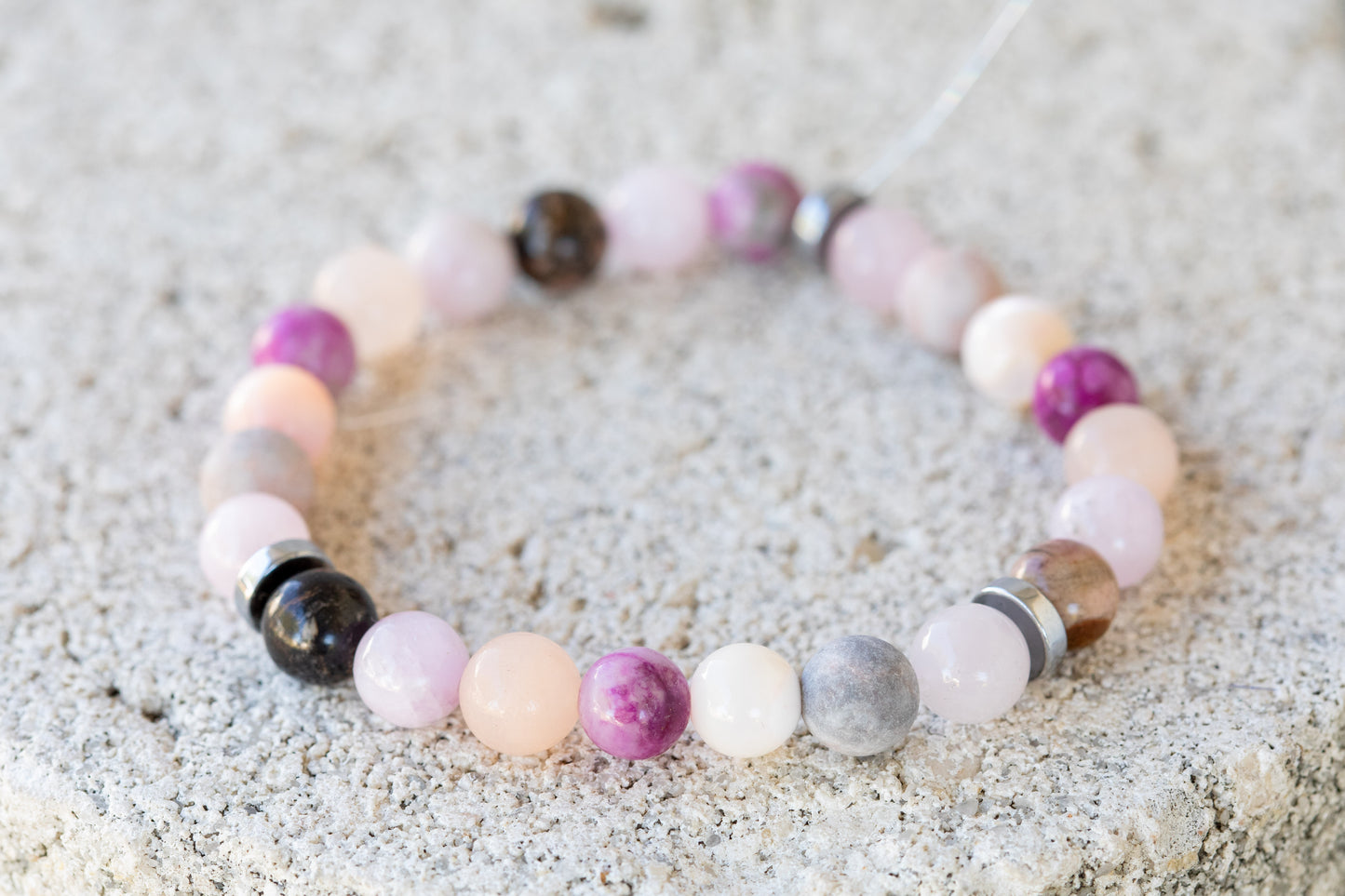 Pink Gemstone Crystal Bracelet