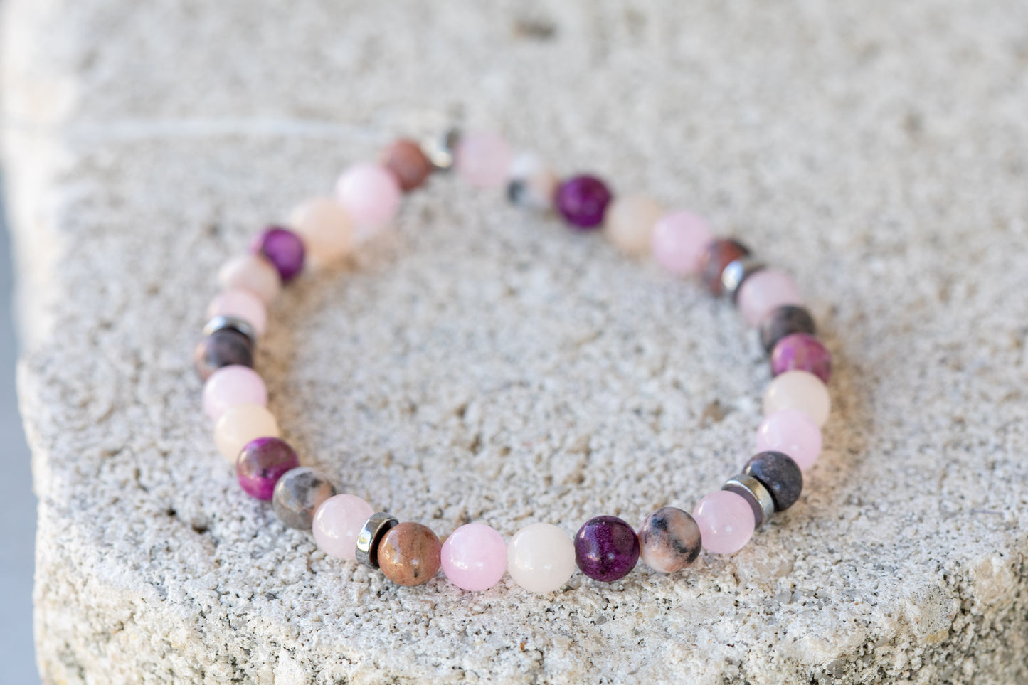 Pink Gemstone Crystal Bracelet