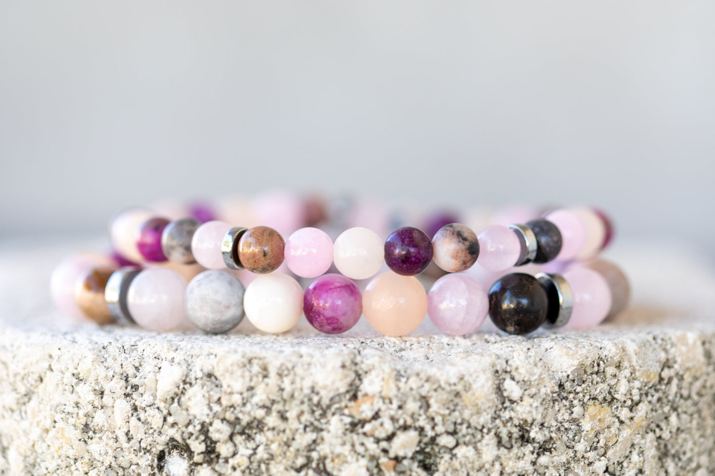 Pink Gemstone Crystal Bracelet