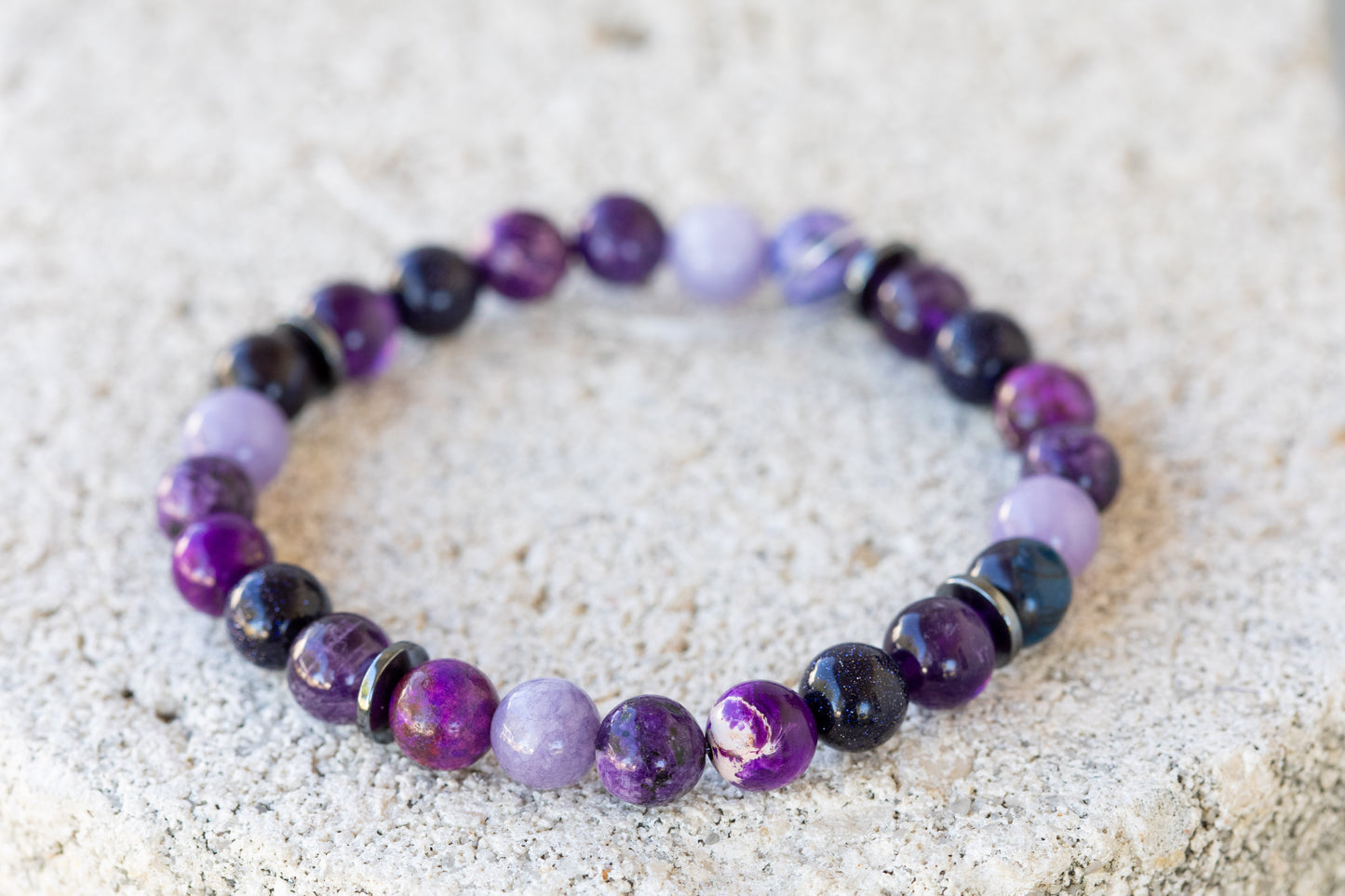 Purple Gemstone Crystal Bracelet