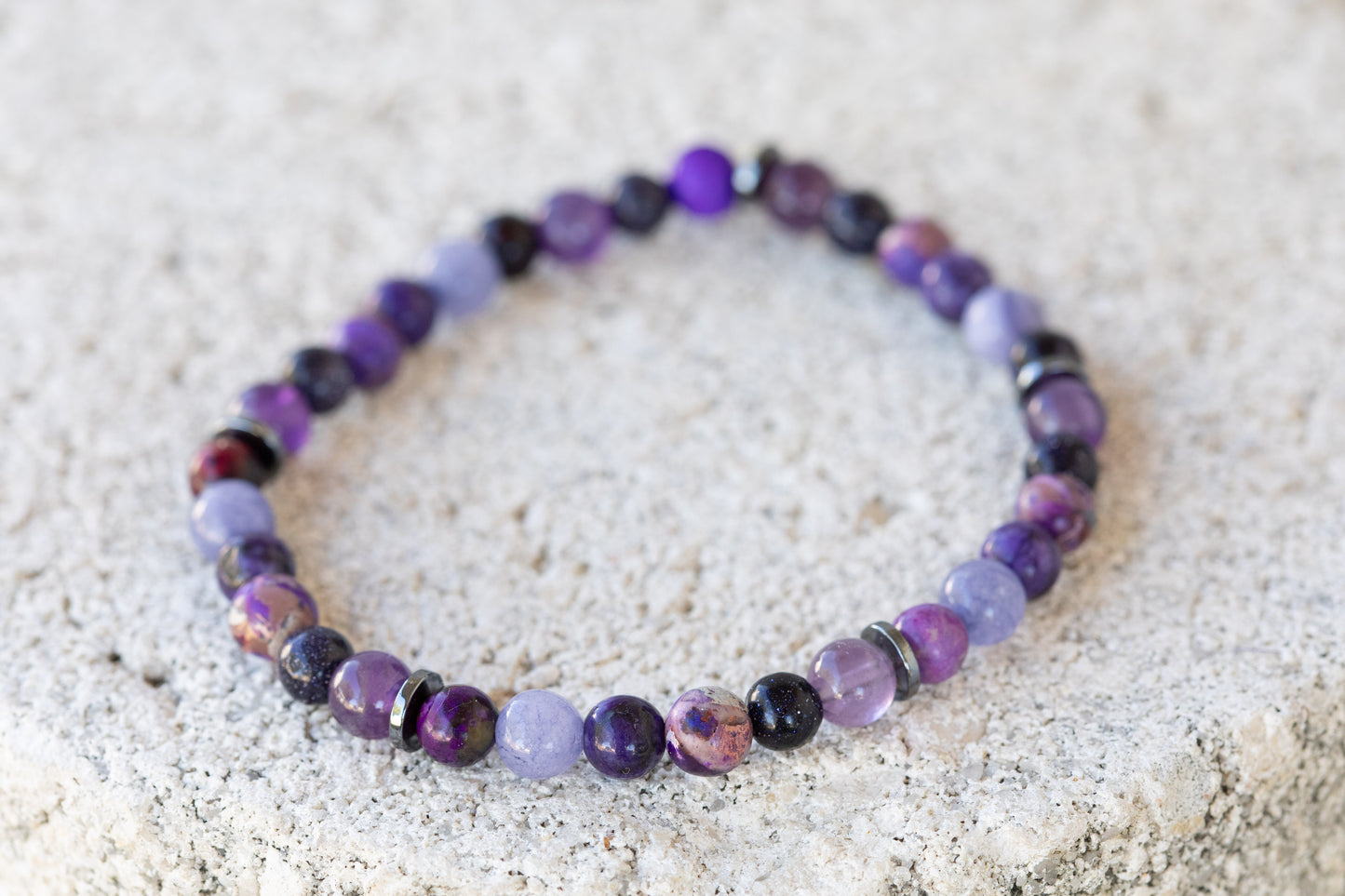 Purple Gemstone Crystal Bracelet
