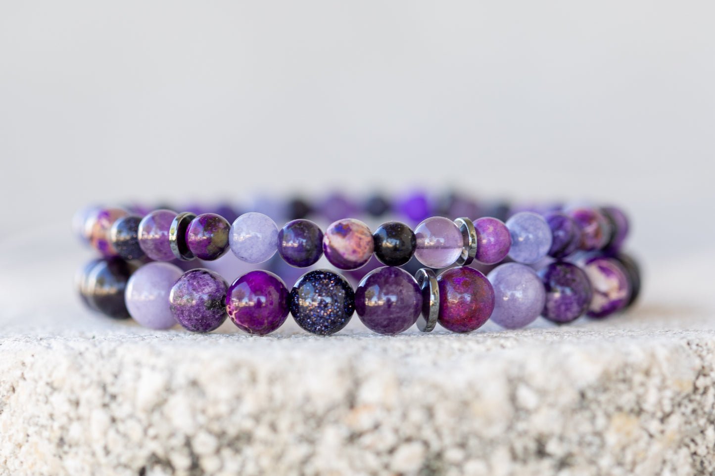 Purple Gemstone Crystal Bracelet