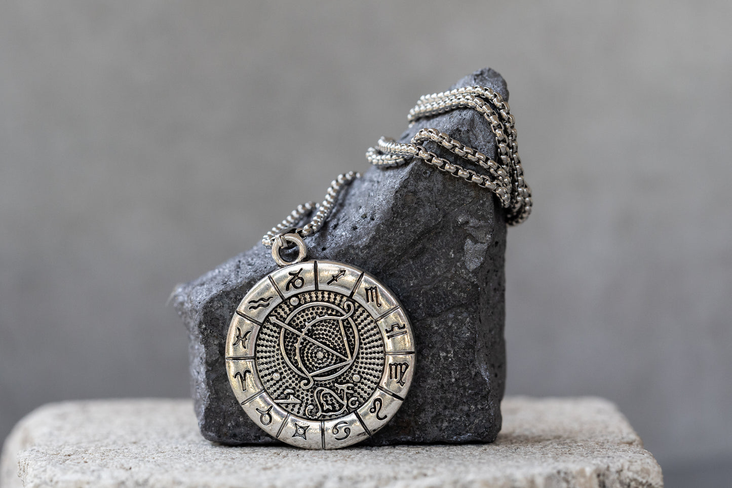 Zodiac Silver Pendant Necklace or Keychain
