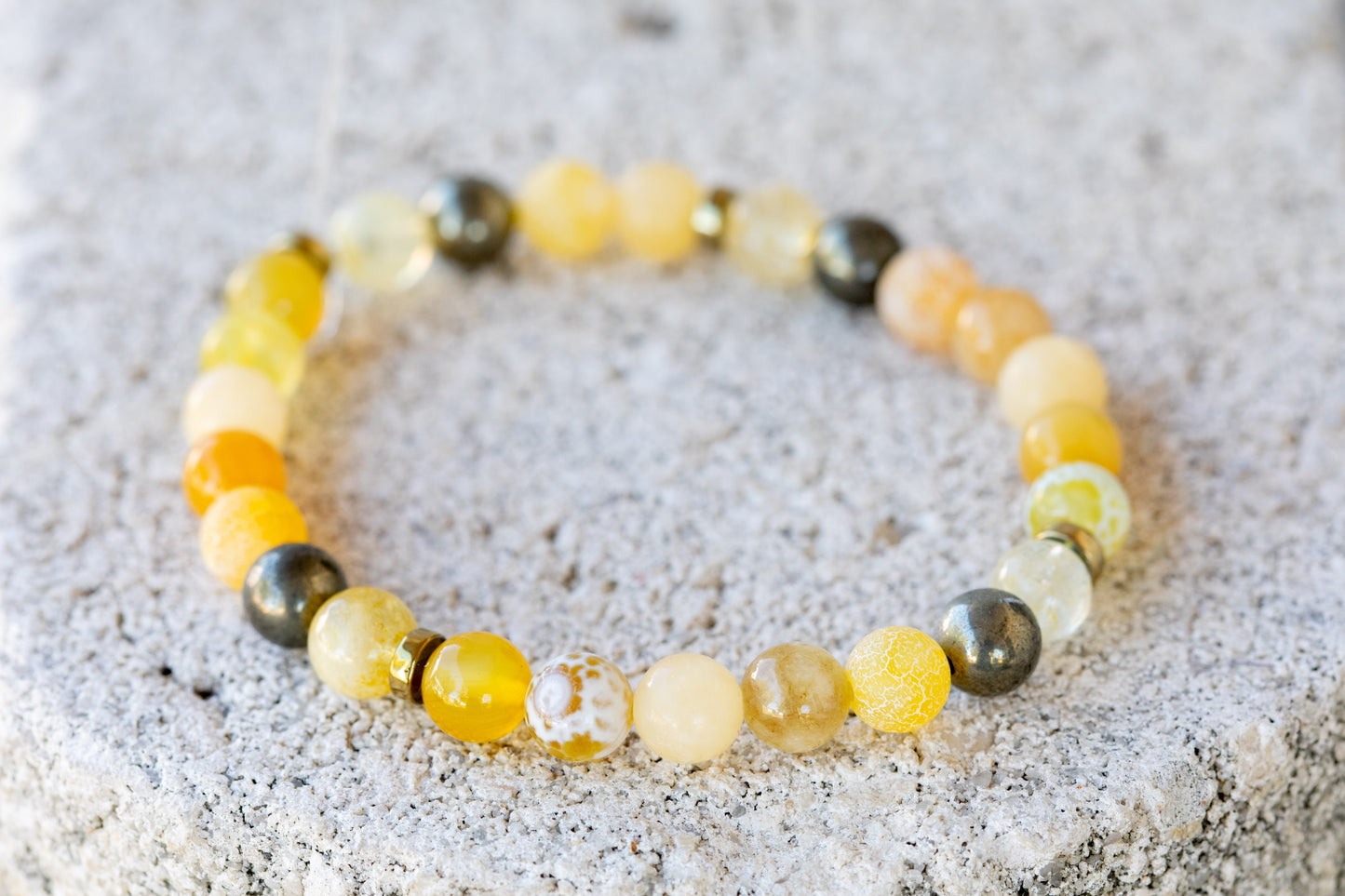 Yellow Gemstone Crystal Bracelet