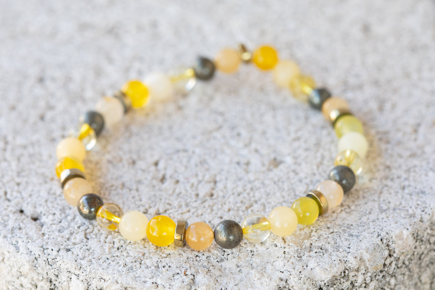 Yellow Gemstone Crystal Bracelet