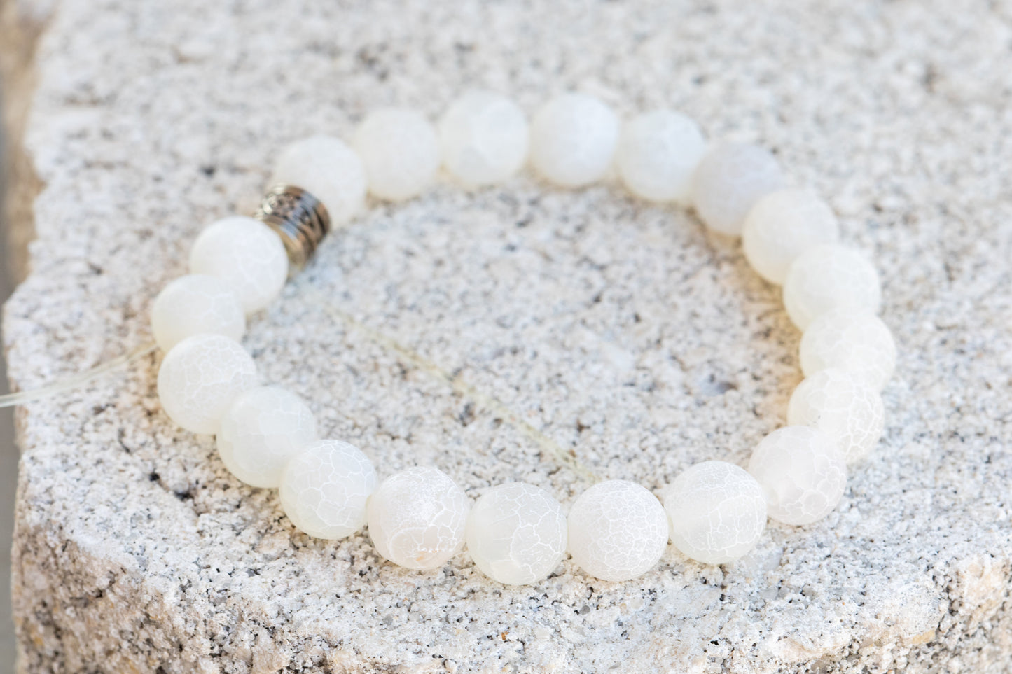 White, Yellow & Purple Agate Gemstone Crystal Bracelet