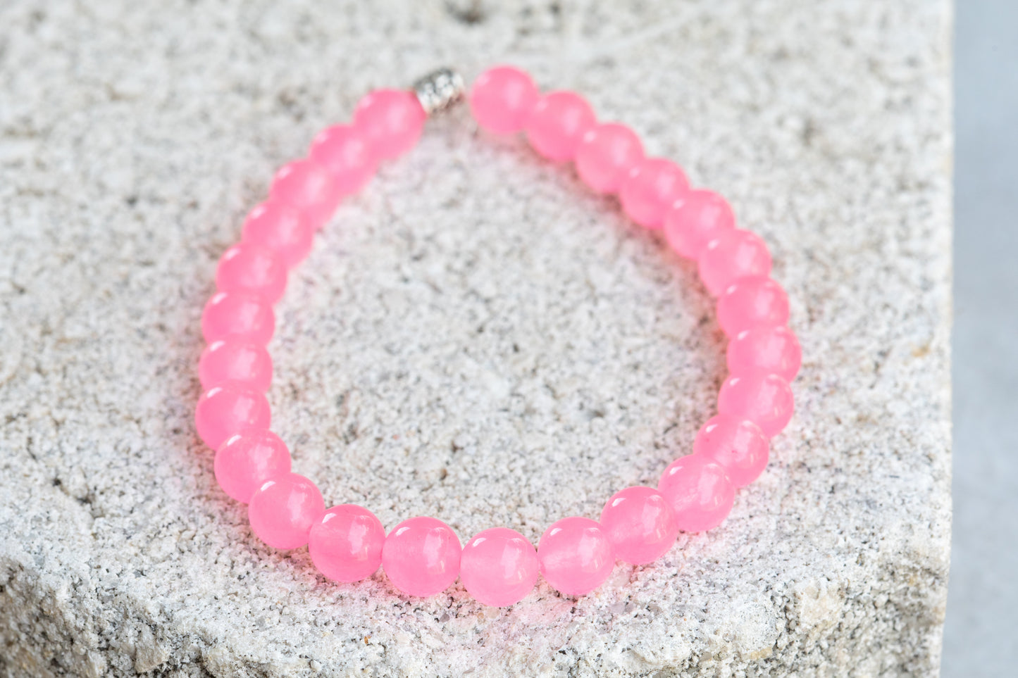 Dyed Pink, Orange, Yellow, Green Quartz Gemstone Crystal Bracelet