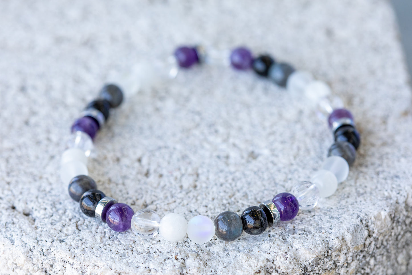 Full Moon Gemstone Crystal Bracelet
