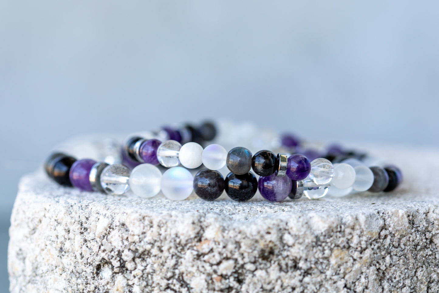 Full Moon Gemstone Crystal Bracelet