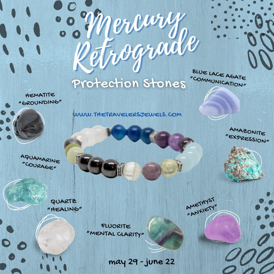 Mercury Retrograde Protection Gemstone Crystal Bracelet