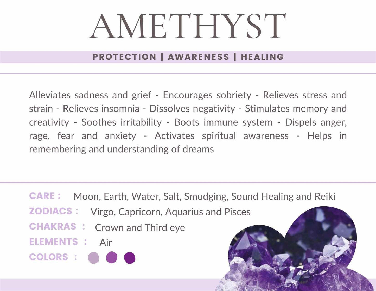 Amethyst Gemstone Crystal Bracelet