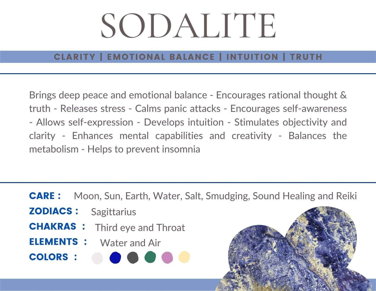 Sodalite Gemstone Crystal Bracelet