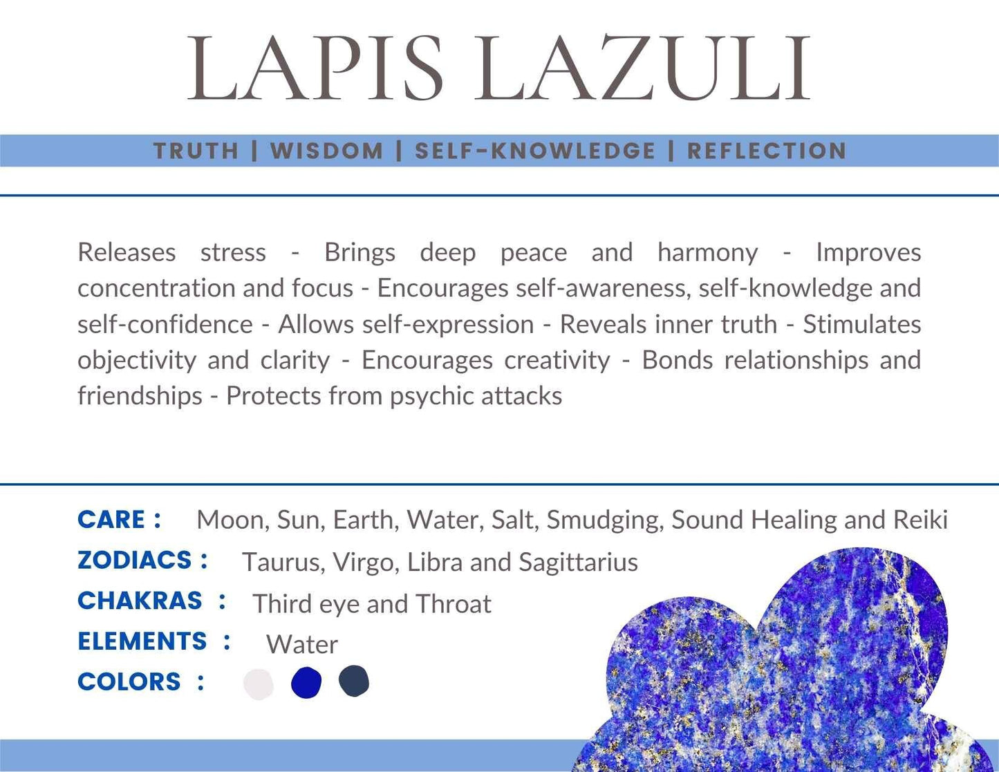 Lapis Lazuli Gemstone Crystal Bracelet