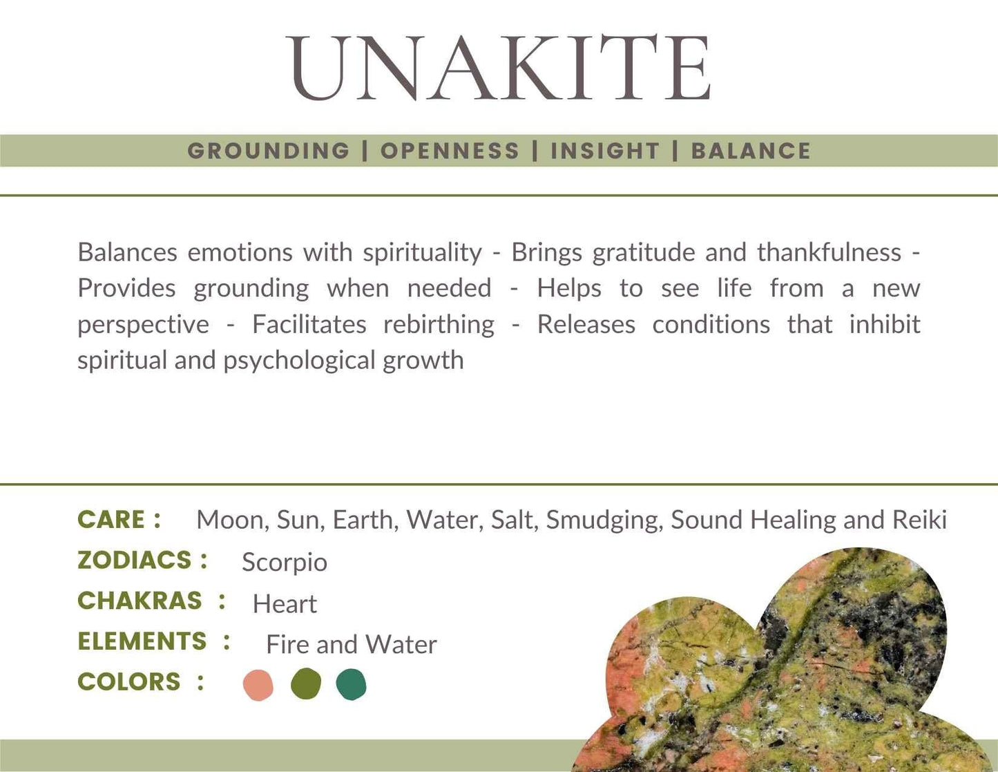 Unakite Gemstone Crystal Bracelet