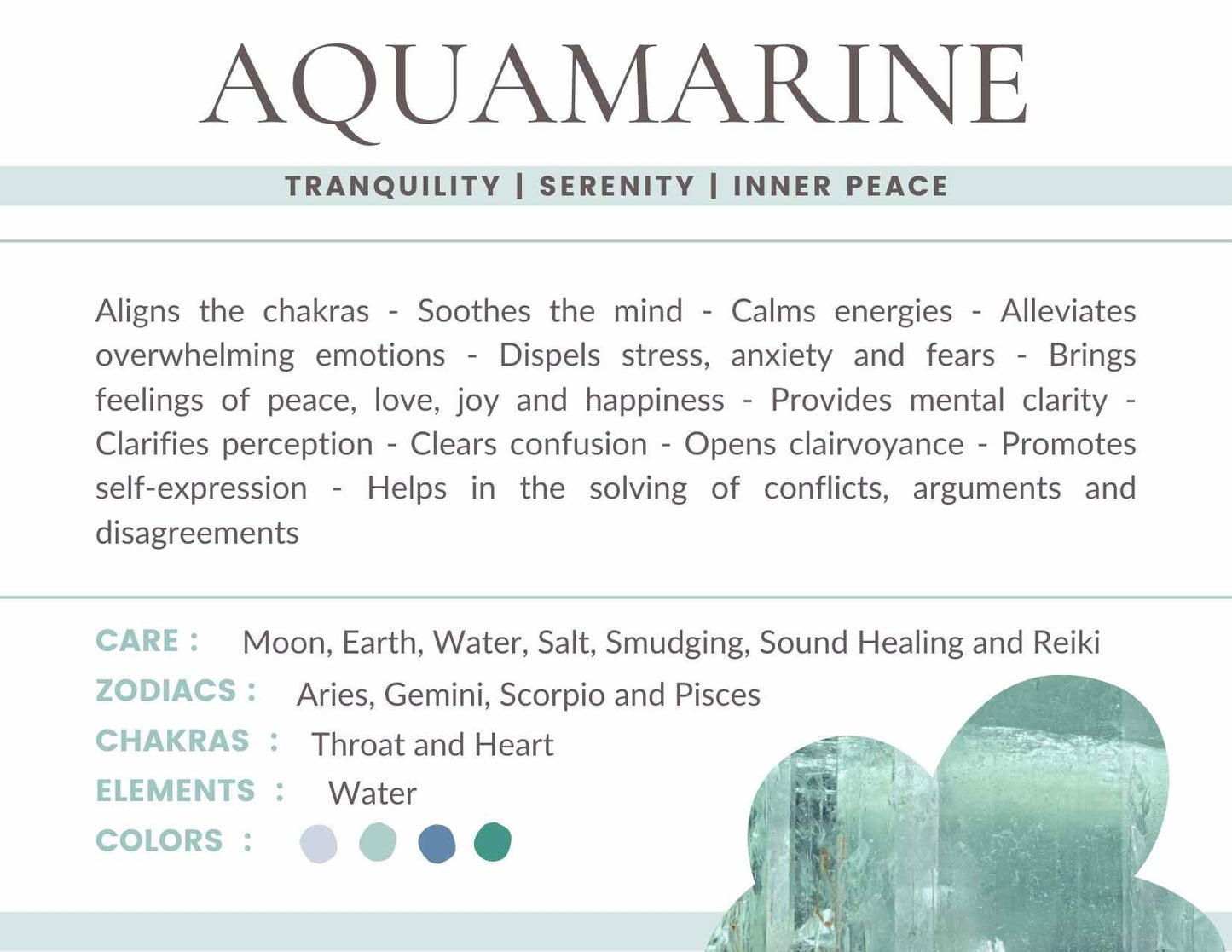 Aquamarine Gemstone Crystal Bracelet