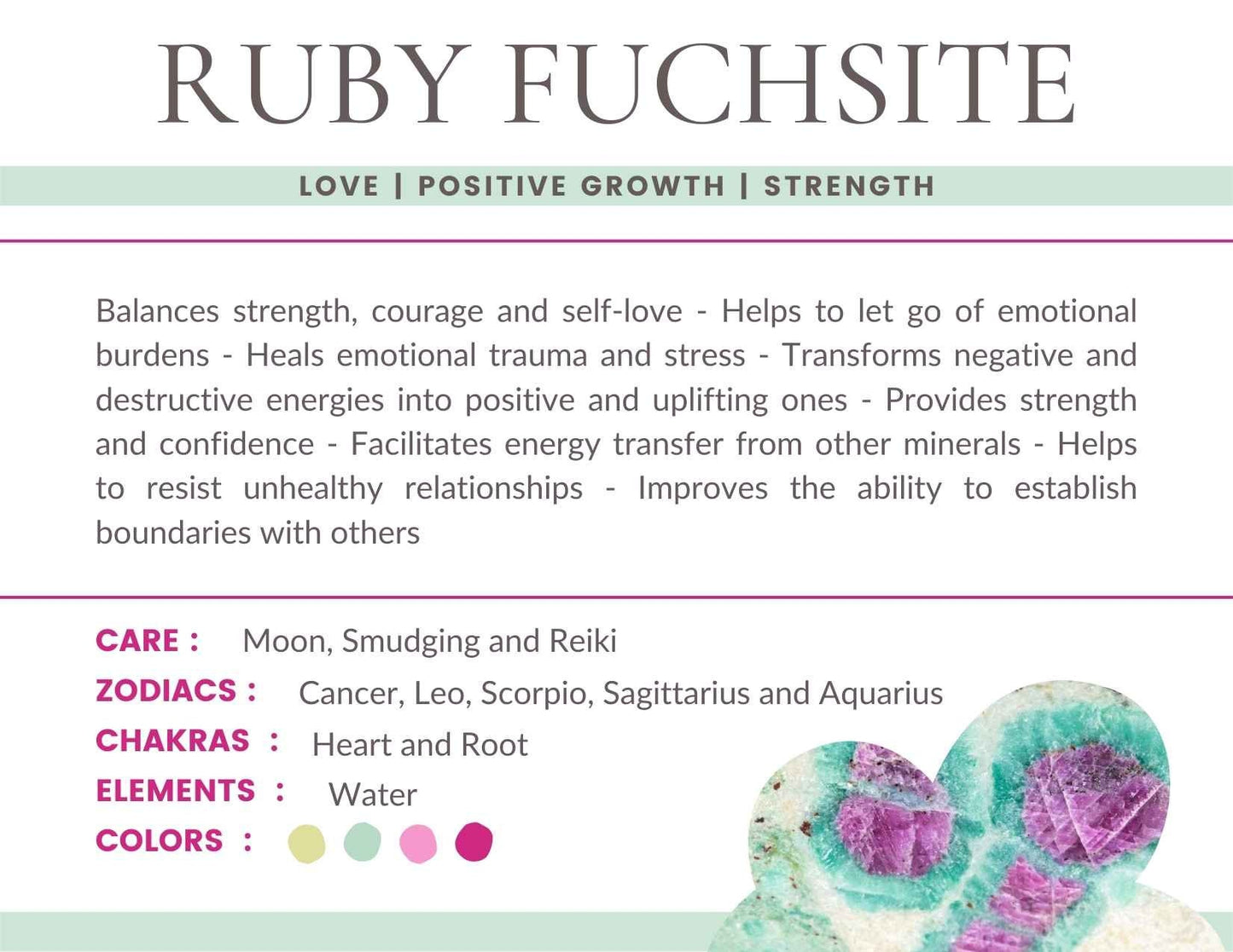 Ruby Zoisite Gemstone Crystal Bracelet