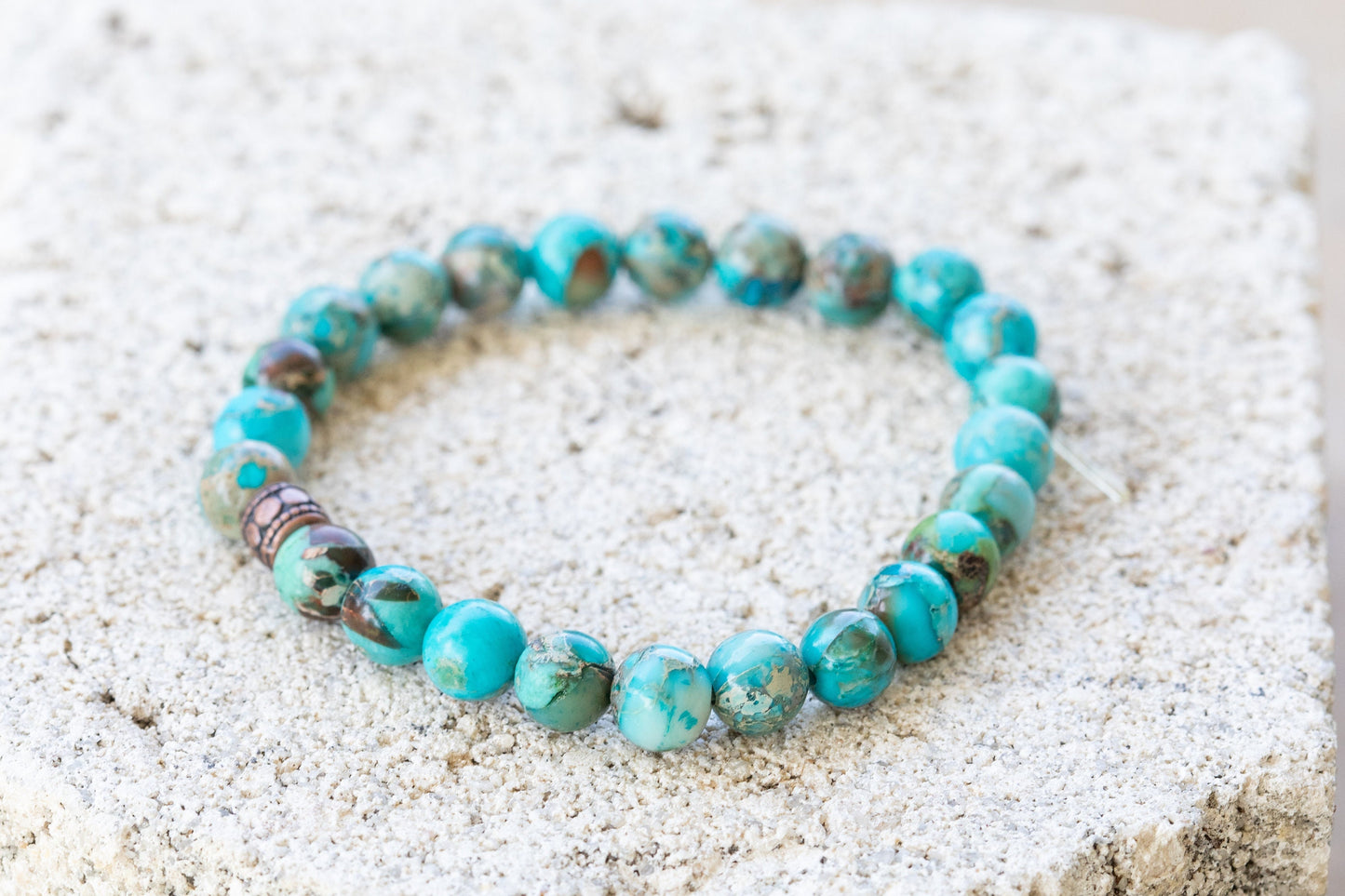 Blue Imperial Jasper Gemstone Crystal Bracelet