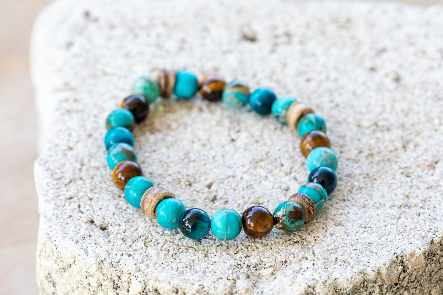 Blue Imperial Jasper Gemstone Crystal Bracelet