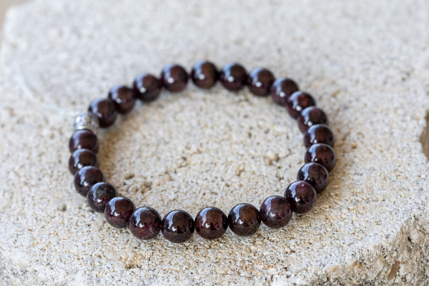 Garnet Gemstone Crystal Bracelet