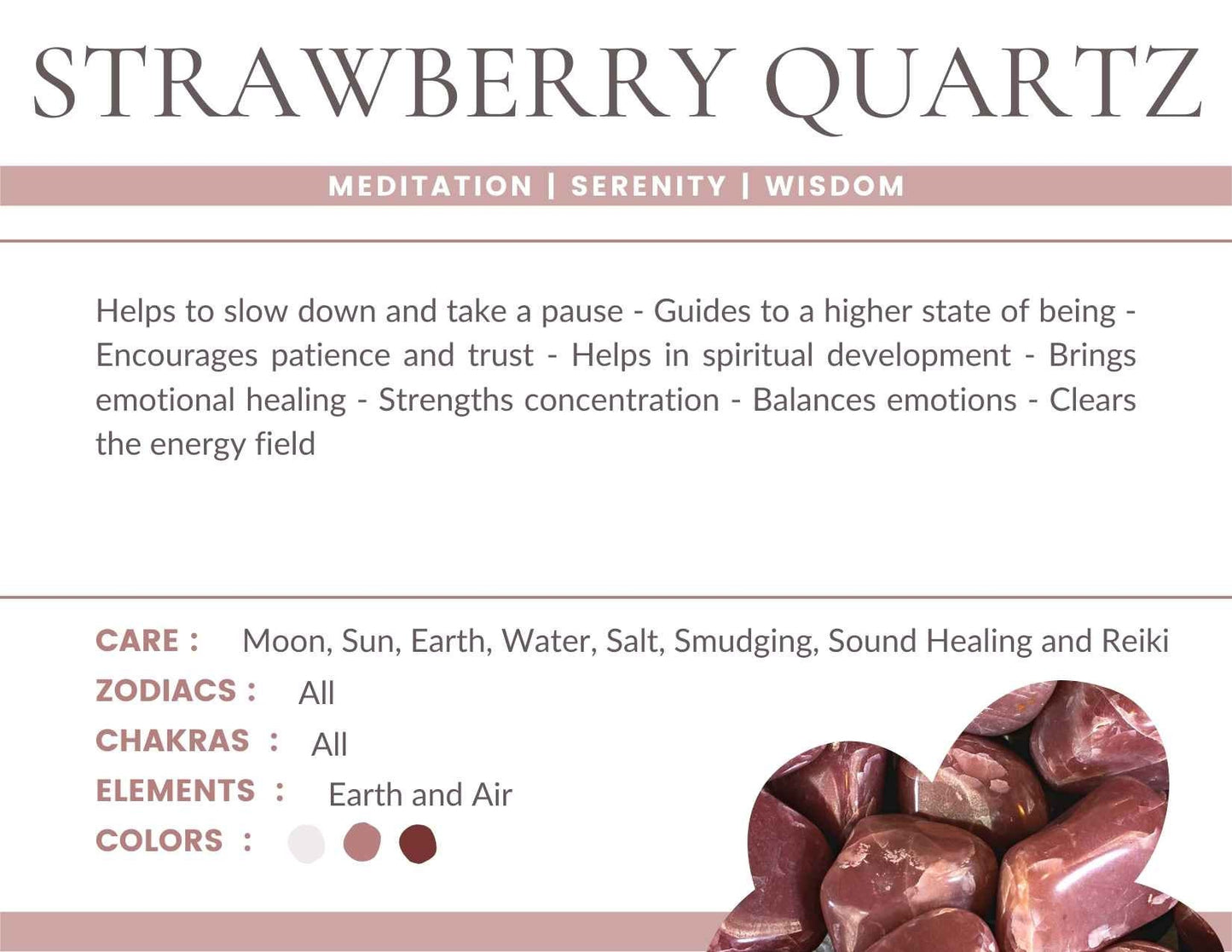 Strawberry Quartz Gemstone Crystal Bracelet