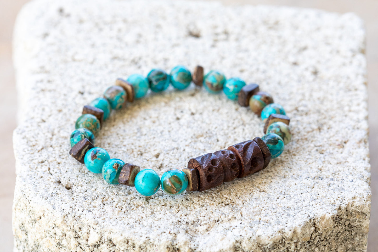 Blue Imperial Jasper Gemstone Crystal Bracelet