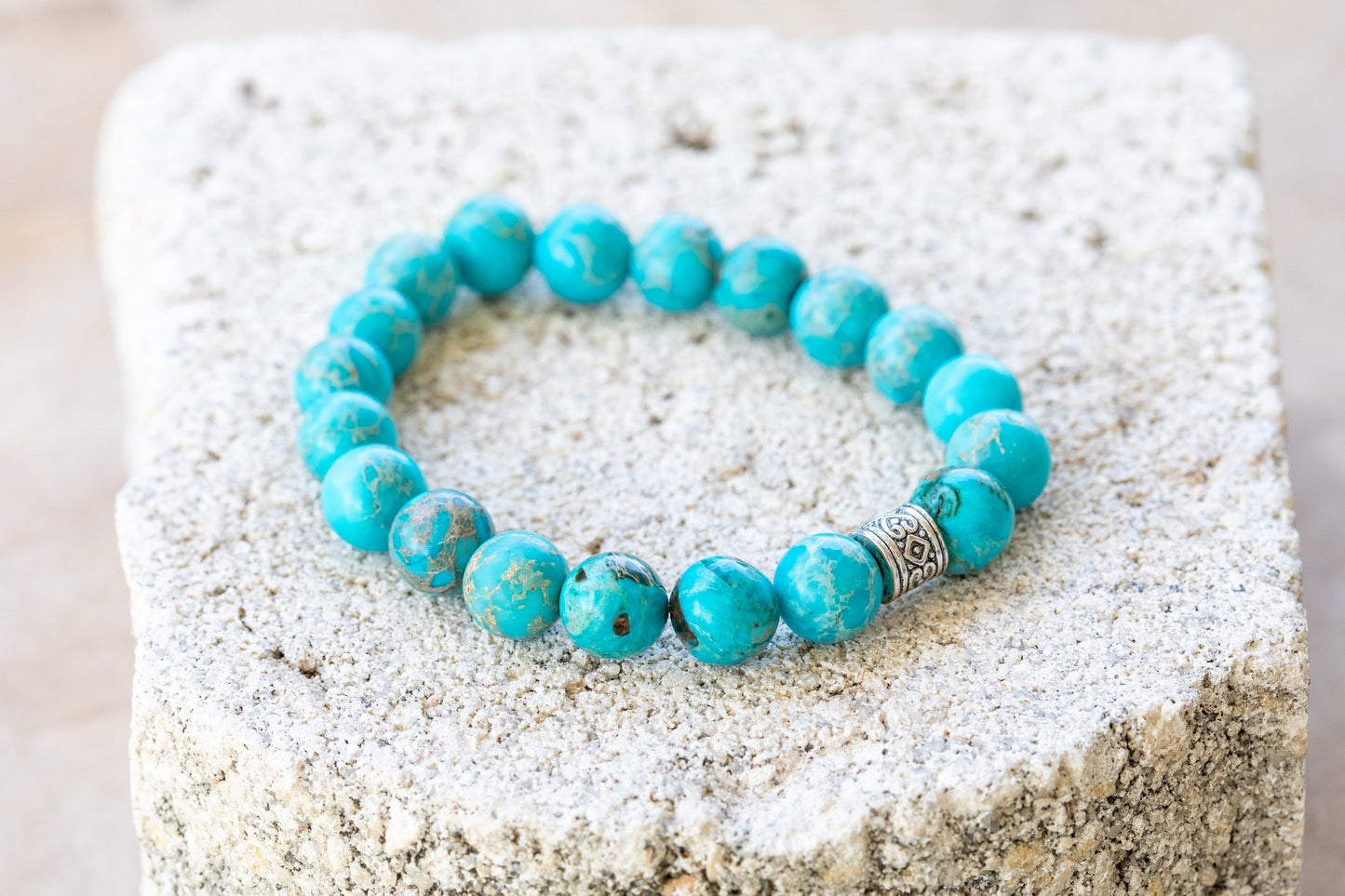 Blue Imperial Jasper Gemstone Crystal Bracelet