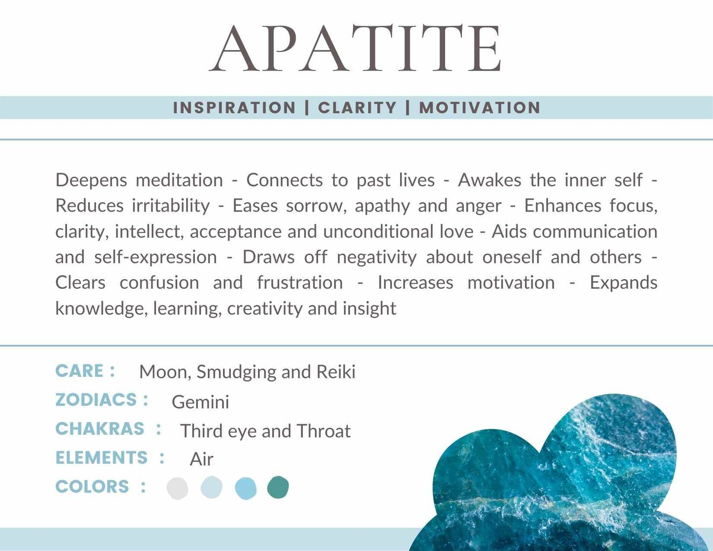 Apatite Gemstone Crystal Bracelet