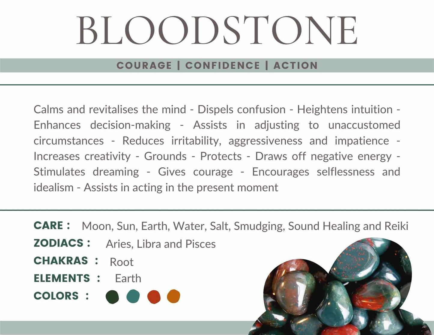 BloodStone Jasper Gemstone Crystal Bracelet