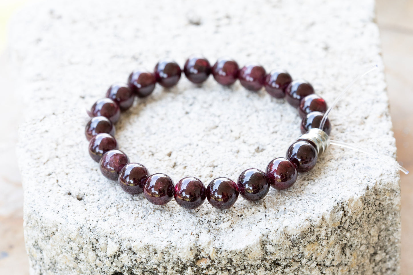 Garnet Gemstone Crystal Bracelet